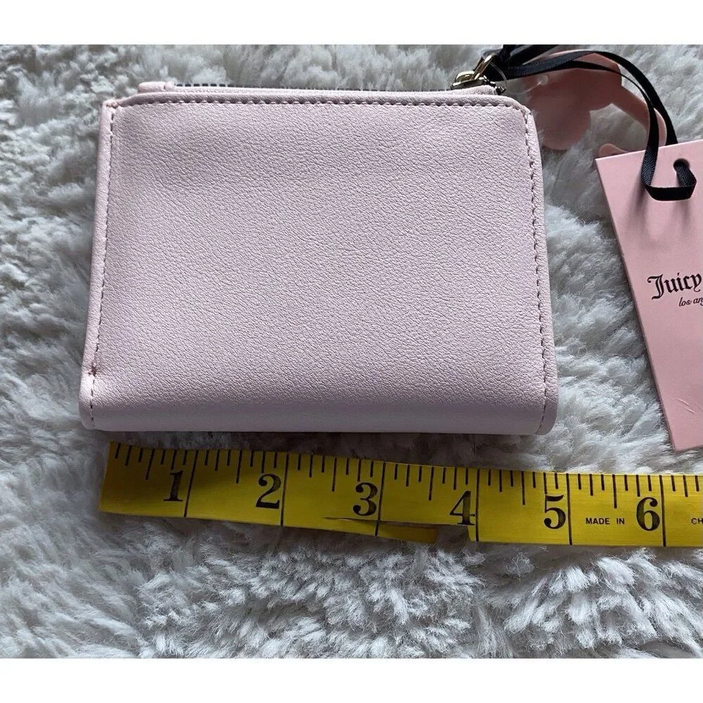 Juicy Couture Queen Of Everything Bifold Wallet With Pullout Card Case Blush NEW